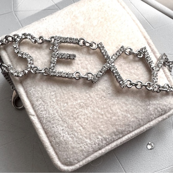 ✨ Silver Crystal “SEXY” Statement Bracelet – Sparkly, Sassy & Ready to Shine! ✨ - Picture 2 of 16
